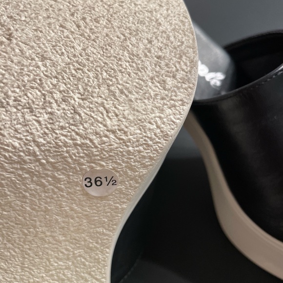 Free People Zoe Platform Slide Sandal Size 6 BlackCream Chunky Boho Romance Edgy - Picture 5 of 10